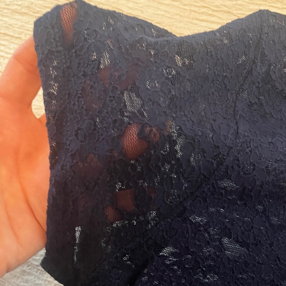 Aerie Midnight Blue Lace Blouse